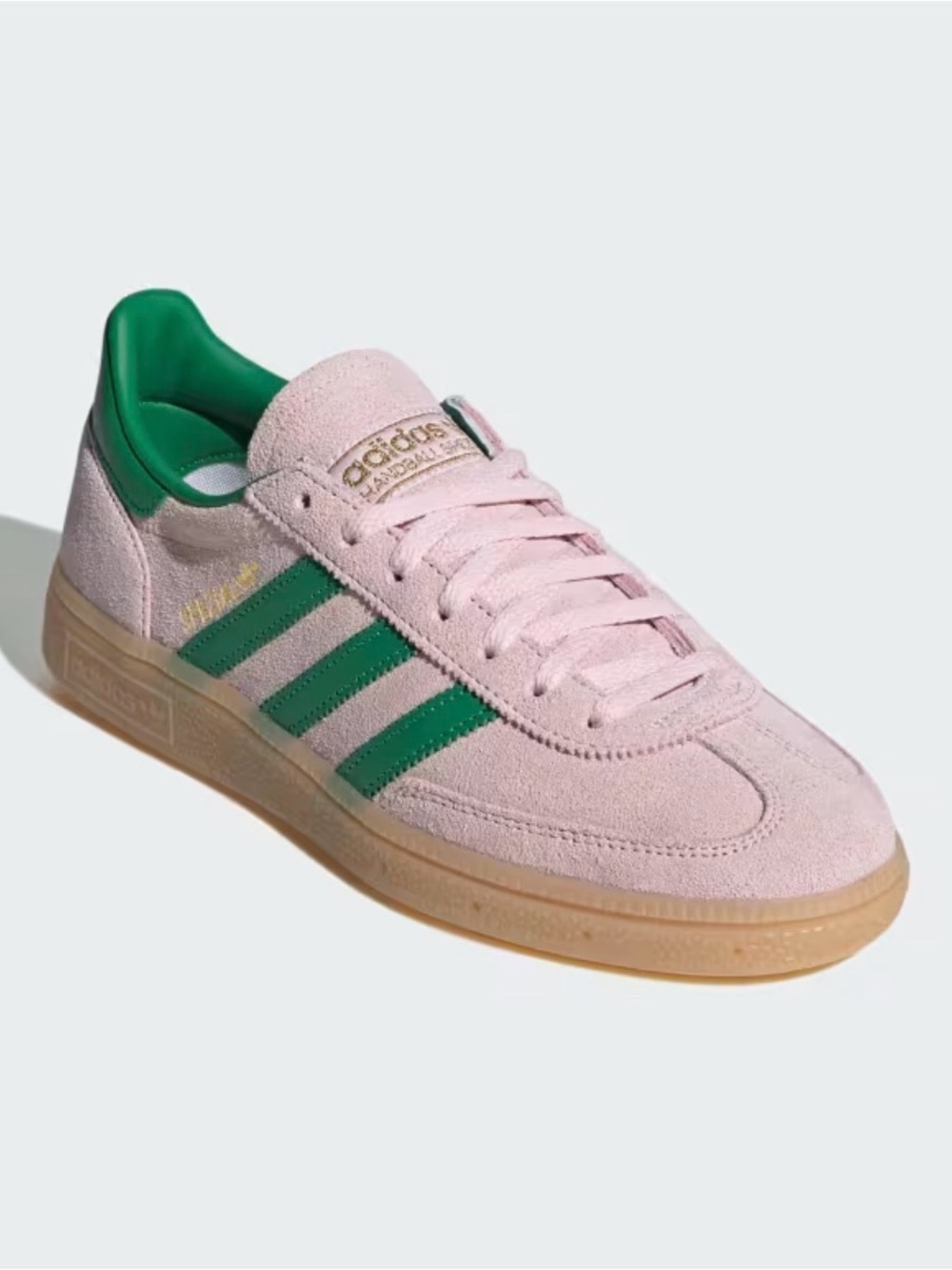 adidas Originals Pink Suede Spezial with Green Stripes and Gum Sole - Picture 4 of 9